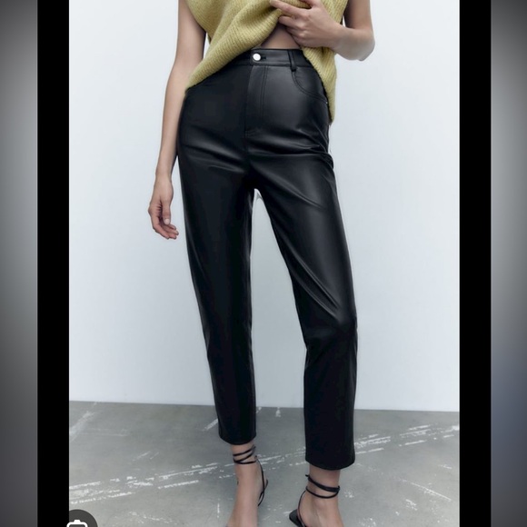 NWOT Zara Leather Pants - Picture 1 of 3